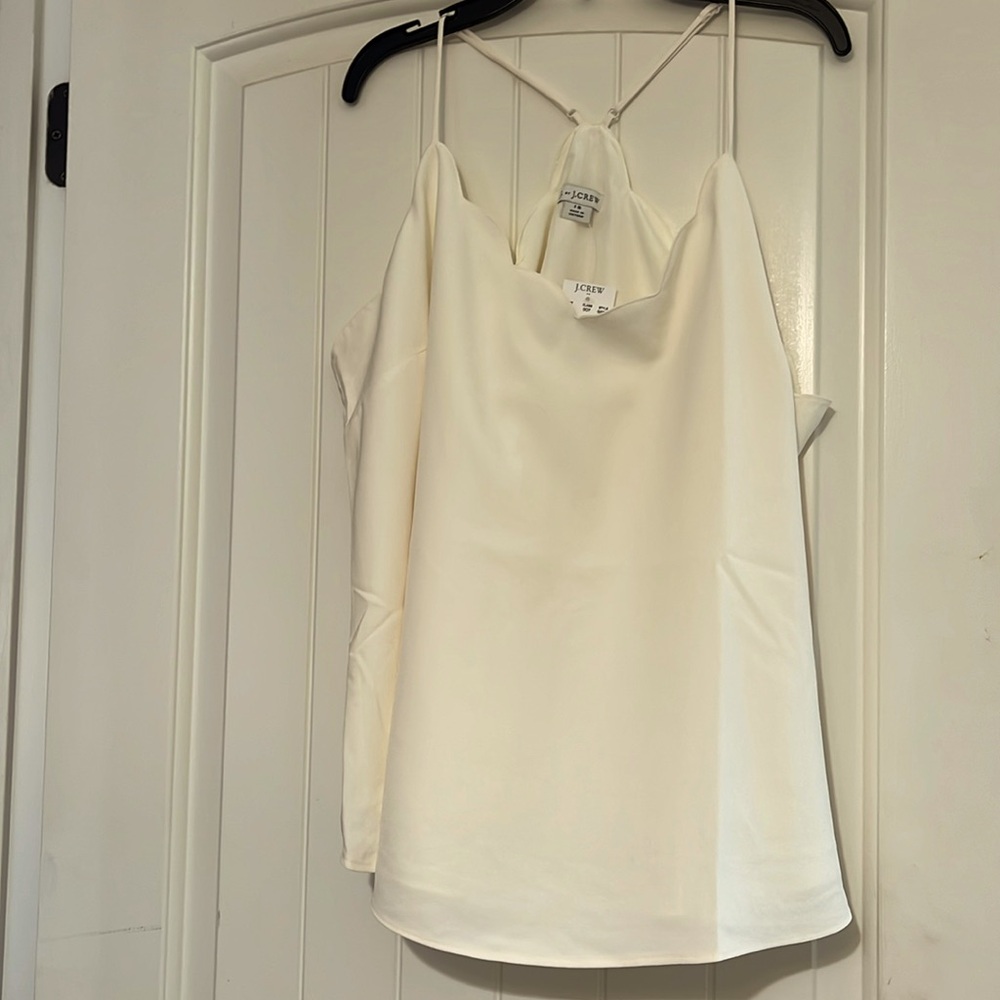 J. Crew scalloped racer back dressy tank. Fully lined. NWT